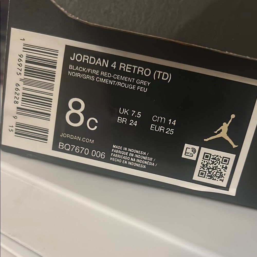 Jordan 4 Retro Black and Red Sneakers
